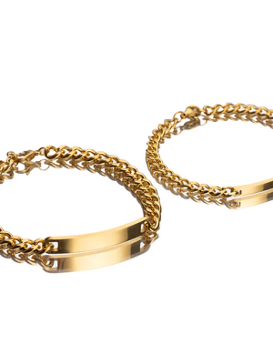 18k Gold Plated Couples Bracelets
