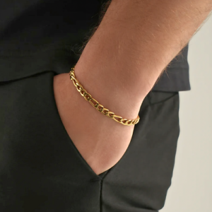 18k Gold Plated Figaro Bracelet