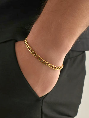 18k Gold Plated Figaro Bracelet