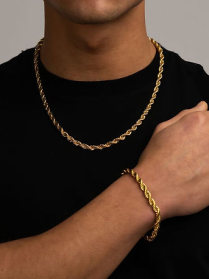 18k Gold Plated Rope Set