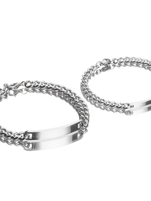 Silver Couples Bracelets