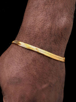 18 Gold Plated Herringbone Bracelet